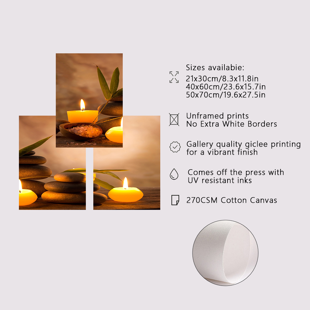 3PCS Frameless Canvas Painting – Spa Wellness Images Bewertung und Preis